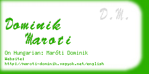 dominik maroti business card