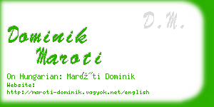 dominik maroti business card